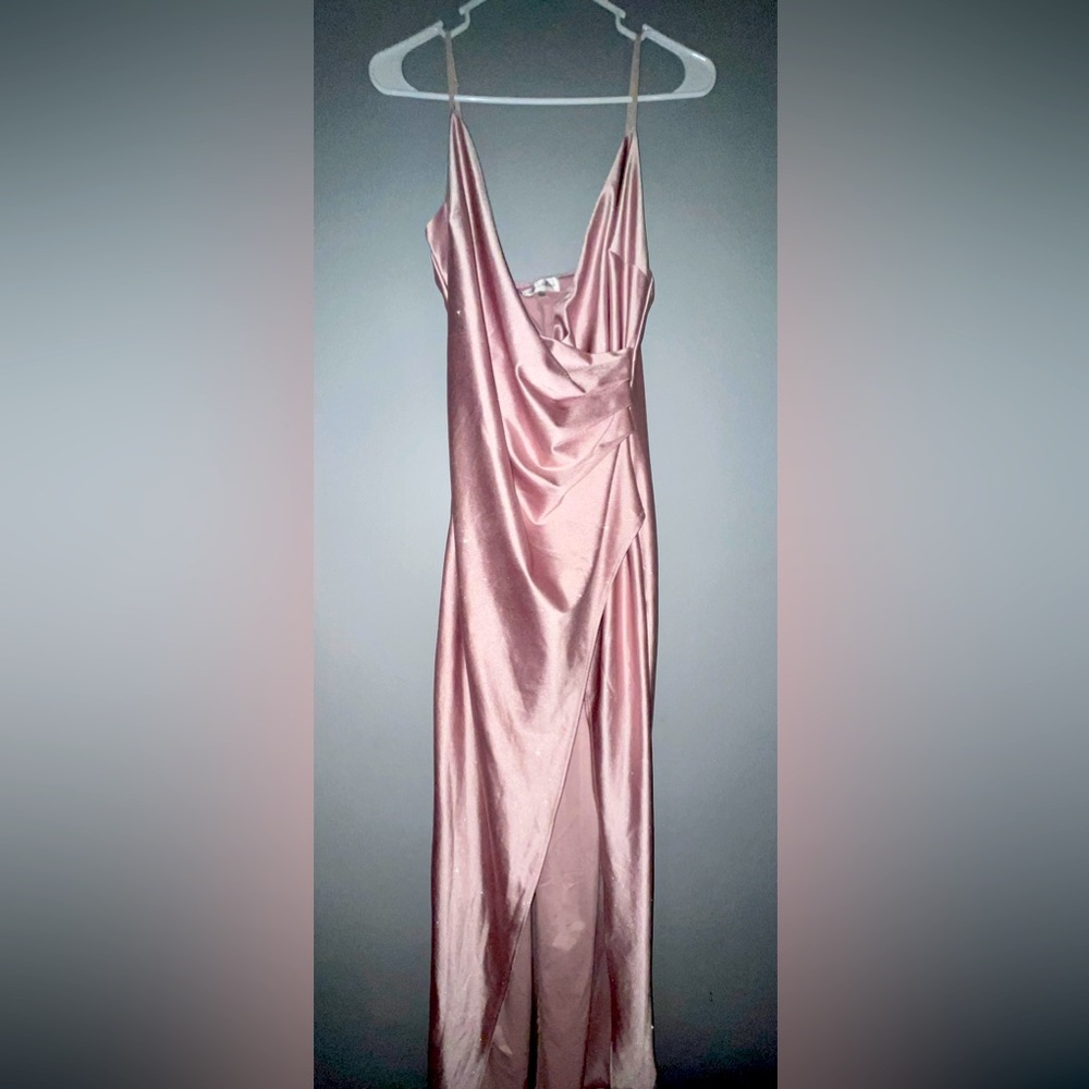 NWT HONEY AND ROSIE Pink Glitter Prom Dress